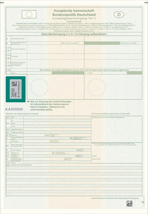 Zulassungsbescheinigung