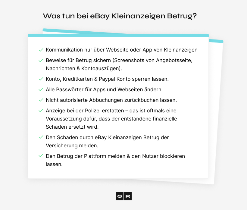 Infografik: Das können Sie bei eBay Kleinanzeigen Betrug tun